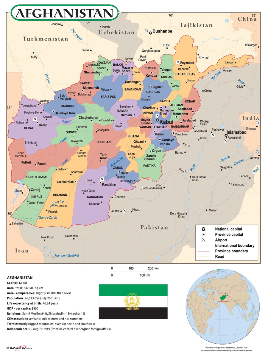 Afghanistan Wall Map – MAD MAPS