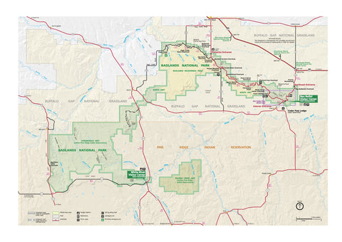 Badlands National Park Wall Map