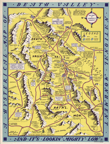 Death Valley National Park Antique Map