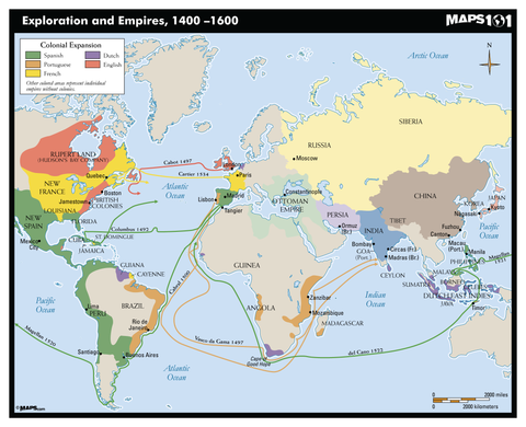 Exploration and Empires, 1400-1600 Map