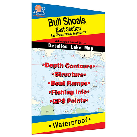 Bull Shoals-East (Bull Shoals Dam to Hwy 125 - MO/AR) Fishing Map