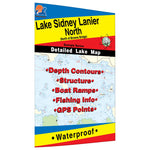 Lake Sidney Lanier North Fishing Map (North of Browns Bridge)