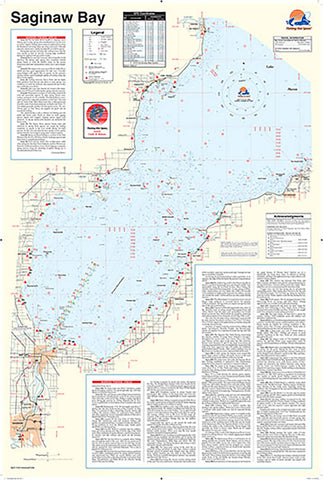 L129 - Saginaw Bay Fishing Wall Map
