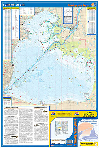 L130 - Lake St. Clair/St. Clair River Fishing Wall Map (MI/ONT)