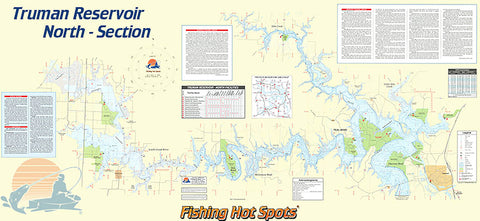 L163 - Truman Reservoir-North (North of Hwy 7) Fishing Wall Map