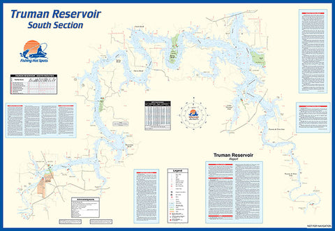 L164 - Truman Reservoir-South (South of Hwy 7) Fishing Wall Map