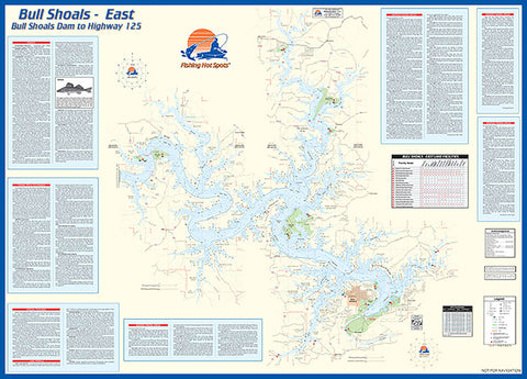 L171 - Bull Shoals-East (Bull Shoals Dam to Hwy 125 - MO/AR) Fishing Wall Map