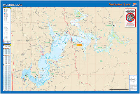 L192 - Monroe Lake Fishing Wall Map