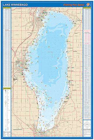 L249 - Lake Winnebago Fishing Wall Map (Winnebago Co)