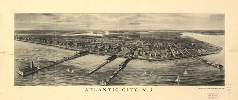 Atlantic City Antique Wall Map