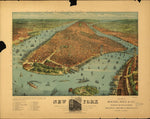 New York Antique Wall Map