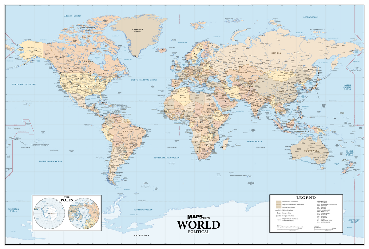 World Political Wall Map - Natural Colors – MAD MAPS