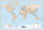 World Political Wall Map - Natural Colors