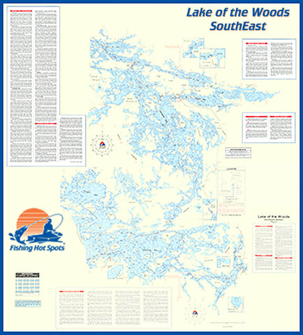 Q272 - Lake of the Woods Southeast Fishing Wall Map, Lake (incl. Sioux Narrows/Nestor Falls)