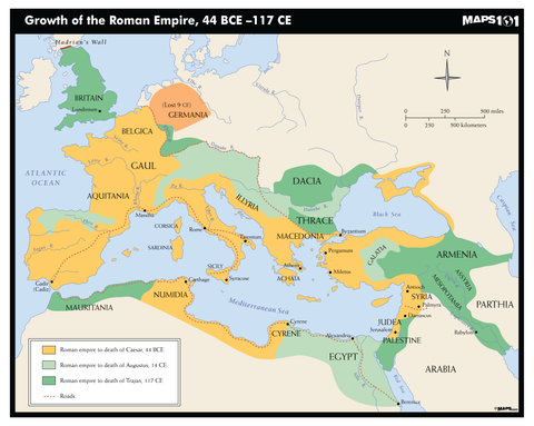 Growth of The Roman Empire, 44 BCE-117 CE