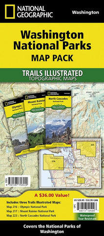 Washington National Parks Map Pack Bundle