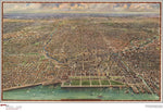 Chicago Antique Wall Map
