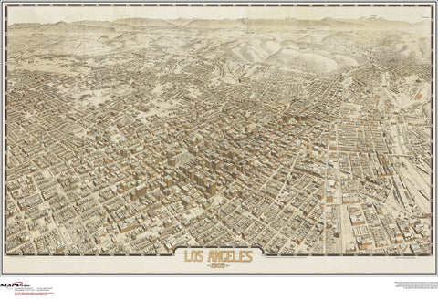 Los Angeles Antique Wall Map