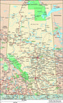 Alberta Canada Political Wall Map