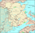 New Brunswick, Canada Political Wall Map