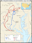 Fredericksburg to Gettysburg 1862-1863 Wall Map