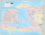 Haiti with Port-au-Prince Wall Map