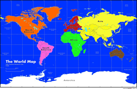 Montessori World Wall Map