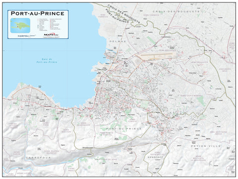 Port-au-Prince, Haiti Wall Map