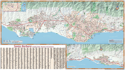 Santa Barbara, California Wall Map