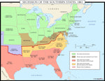 Secession of the Southern States 1861 Wall Map