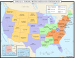 The U.S. Today, with Dates of Statehood Wall Map