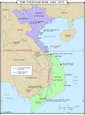 Vietnam War Map - 1964-1975