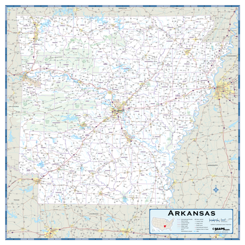 Arkansas Highway Wall Map