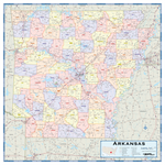 Arkansas Counties Wall Map