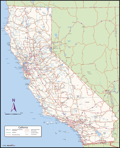 California County Wall Map