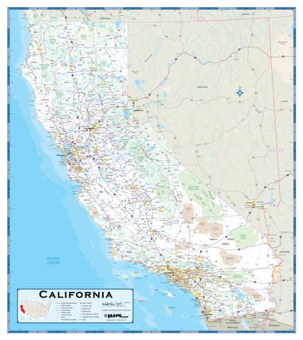 California Highway Wall Map