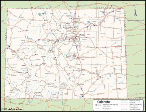Colorado County Wall Map