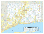 Connecticut Highway Wall Map