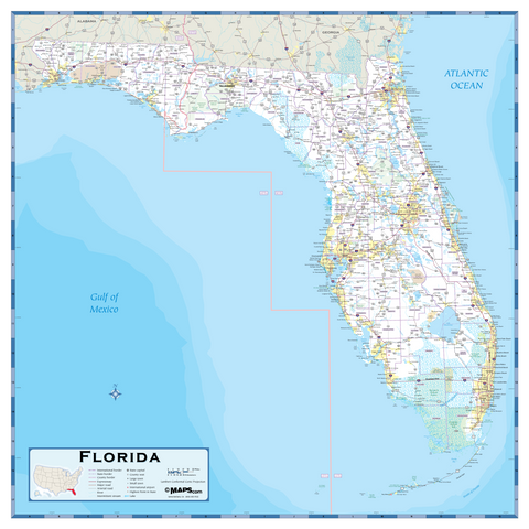 Florida Highway Wall Map