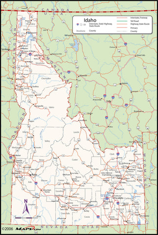 Idaho County Wall Map