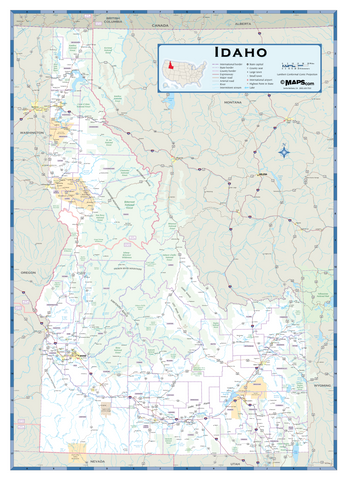 Idaho Highway Wall Map