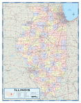 Illinois Counties Wall Map