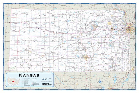 Kansas Highway Wall Map