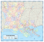 Louisiana Parishes (Counties) Wall Map