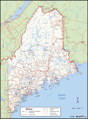 Maine County Wall Map