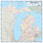 Michigan Counties Wall Map