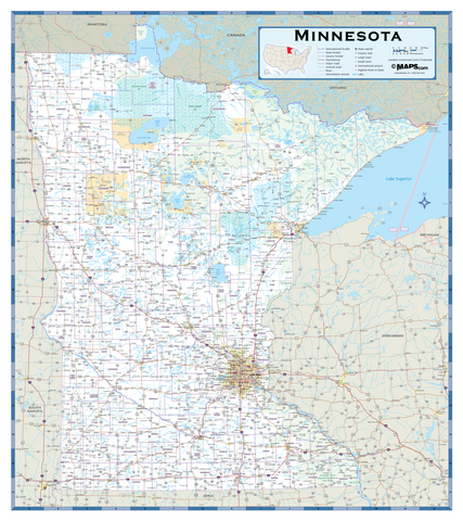 Minnesota Highway Wall Map