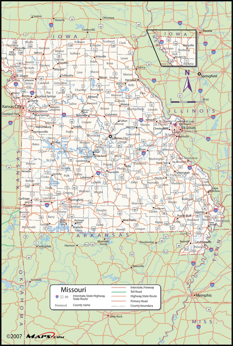 Missouri County Wall Map – MAD MAPS