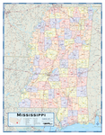 Mississippi Counties Wall Map