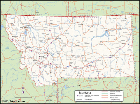 Montana County Wall Map